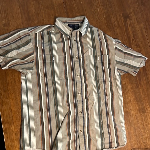 VINTAGE 90'S STRIPED Shirt Men's // Sugatuck Dry Goods Company Size M - Picture 4 of 5